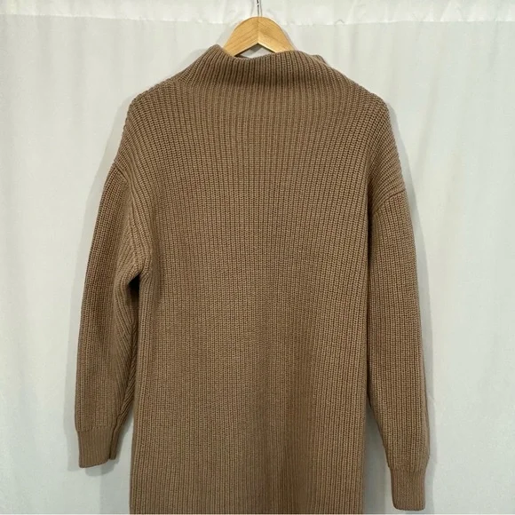 Aritzia Wilfred Montpellier 100% Merino Wool Knit Oversized Sweater Camel Tan - Picture 3 of 10